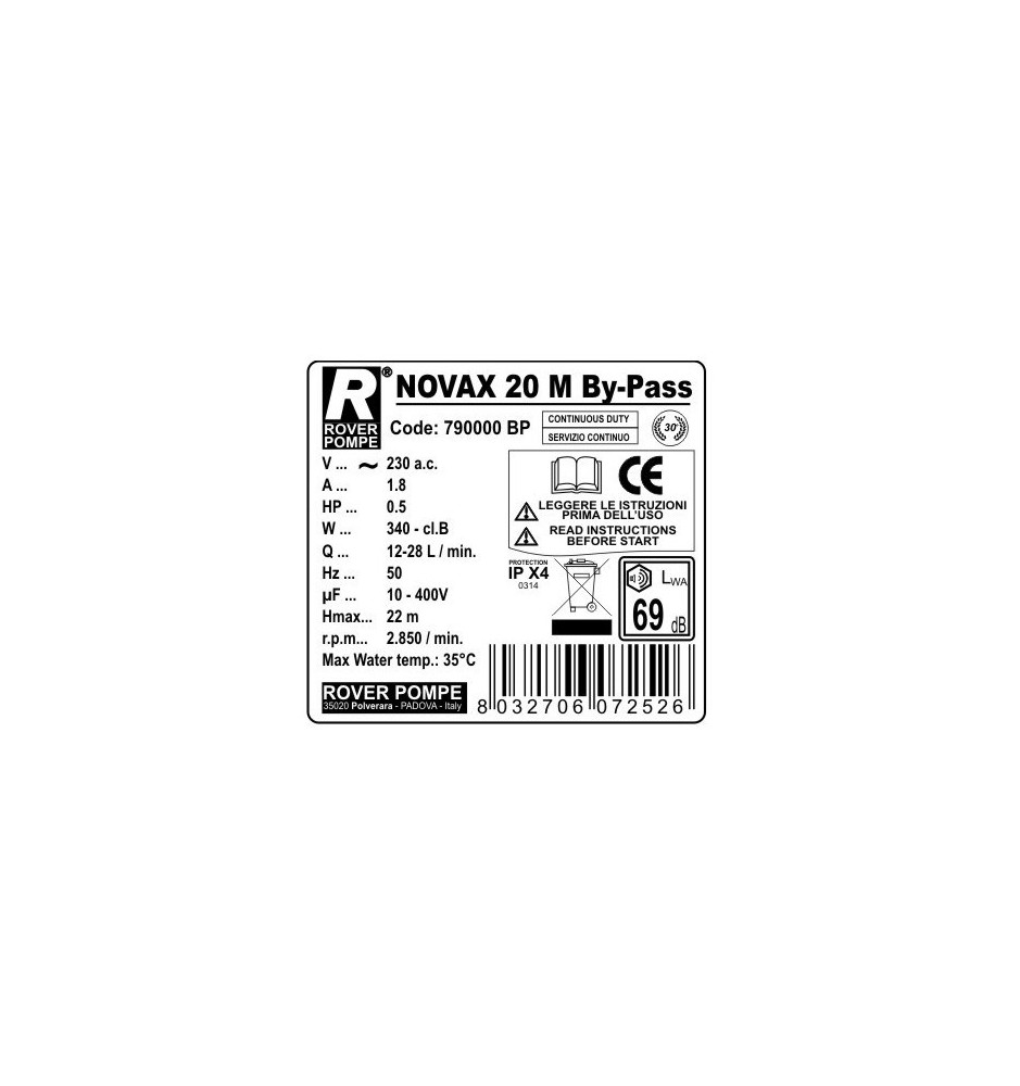 Galo - Electropompa NOVAX 20 bypass
